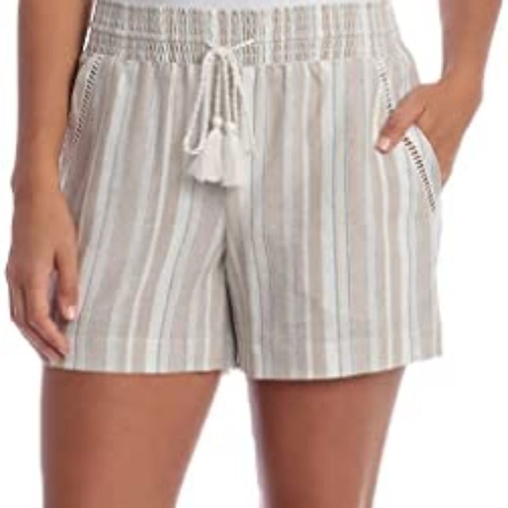 Pantalones cortos de verano Briggs New York para mujer de mezcla de lino con bolsillos - Imagen 5 de 8